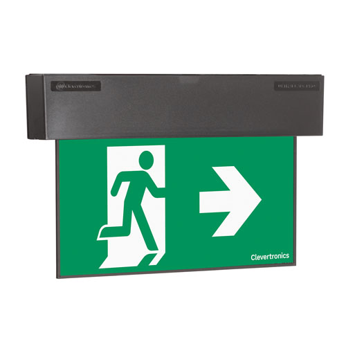 Ultrablade Pro Exit, Surface Mount, CLP, DALI Emergency, All Pictograms, Single or Double Sided, Black